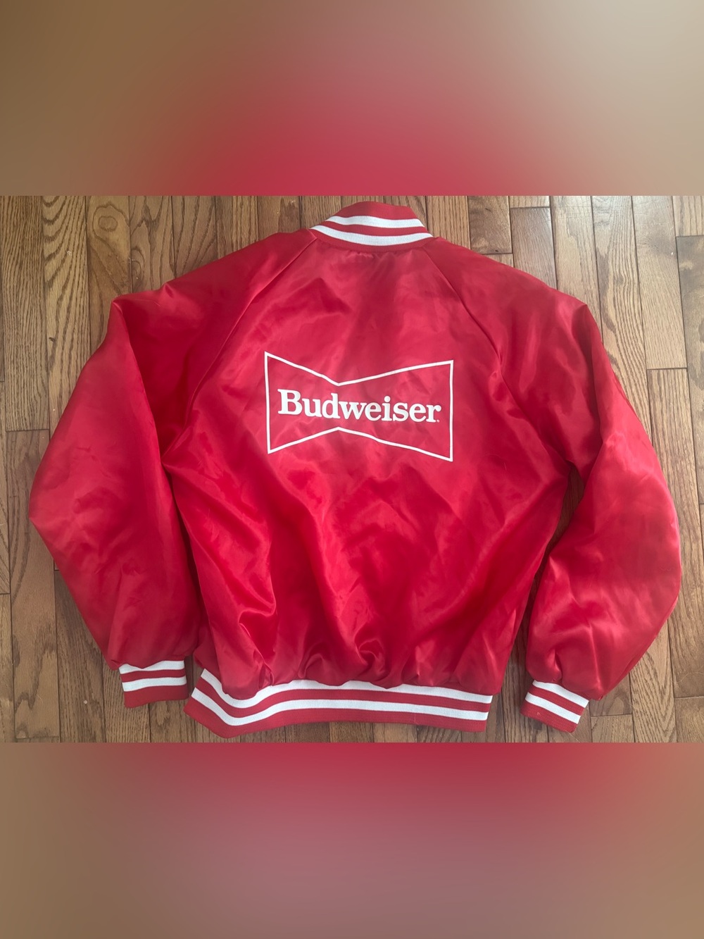 Budweiser Red Satin Bomber variety jacket vintage